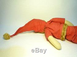 Antique Big Santa Claus Doll Figure Cloth Straw Handmade Ex Rare