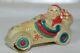 Antique Celluloid Viscoloid Santa Claus Car Christmas Ornament Baby Rattle