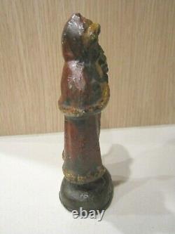 Antique Cast Iron Painted Santa Claus Belsnickle Figure Door Stop 1905 Christmas