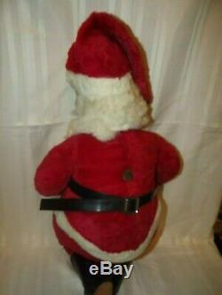 Antique Celluloid Face Pre WWII Plush Santa Claus Wind Up Musical 36 Swisstone