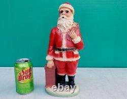 Antique Christmas 13 Santa Claus Plaster Chalkware Statue Figure c1920s