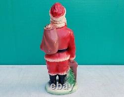 Antique Christmas 13 Santa Claus Plaster Chalkware Statue Figure c1920s