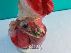 Antique Christmas 13 Santa Claus Plaster Chalkware Statue Figure c1920s