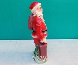 Antique Christmas 13 Santa Claus Plaster Chalkware Statue Figure c1920s