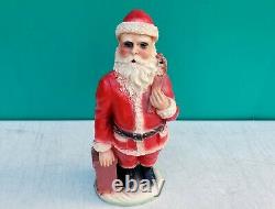 Antique Christmas 13 Santa Claus Plaster Chalkware Statue Figure c1920s