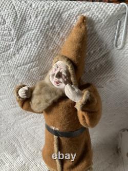 Antique Christmas Felt Robe Santa Claus Figure