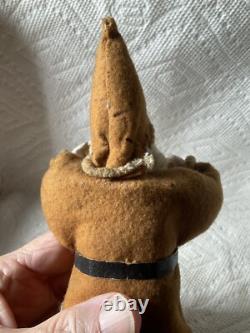 Antique Christmas Felt Robe Santa Claus Figure
