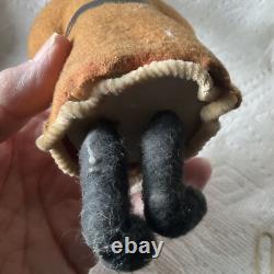 Antique Christmas Felt Robe Santa Claus Figure