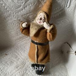 Antique Christmas Felt Robe Santa Claus Figure