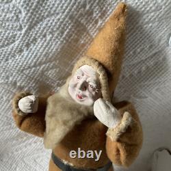Antique Christmas Felt Robe Santa Claus Figure