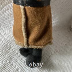 Antique Christmas Felt Robe Santa Claus Figure