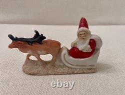 Antique Christmas Germany Bisque Santa Reindeer Hertwig 6699 Early 20th Century