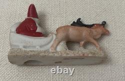 Antique Christmas Germany Bisque Santa Reindeer Hertwig 6699 Early 20th Century