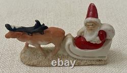 Antique Christmas Germany Bisque Santa Reindeer Hertwig 6699 Early 20th Century