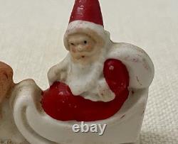 Antique Christmas Germany Bisque Santa Reindeer Hertwig 6699 Early 20th Century