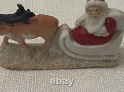Antique Christmas Germany Bisque Santa Reindeer Hertwig 6699 Early 20th Century