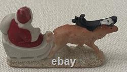 Antique Christmas Germany Bisque Santa Reindeer Hertwig 6699 Early 20th Century