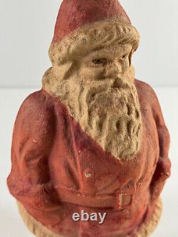 Antique Christmas Pulp Paper Mache Santa Claus Figure NICE