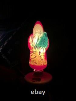 Antique Christmas Santa Claus Figure Edison Light Bulb Japan Tested Works