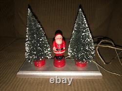 Antique Christmas Santa Claus Figure Edison Light Bulb With Socket base Works OC
