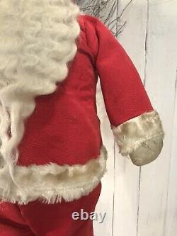 Antique Christmas Santa Claus Figure Large 26 Composition Boots Cloth Face