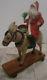 Antique German Santa Claus Riding Nodding Donkey Christmas Figure Belsnickle 20s