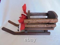 Antique German Inspired Replica Santa Claus in Sleigh Hand Crafted Figure