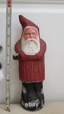 Antique German Paper Mache Belsnickle Santa Claus Figure Christmas Candy Holder