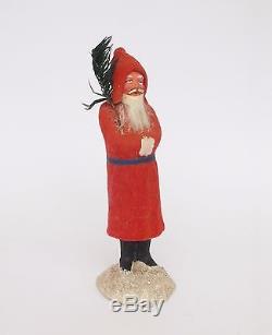 Antique German Paper Mache Candy Container Santa Claus Figure