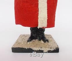 Antique German Paper Mache Red Santa Claus Belsnickel Figure Candy Container