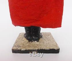 Antique German Paper Mache Red Santa Claus Belsnickel Figure Candy Container