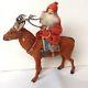 Antique German Santa Claus And Reindeer -rare- Decoration