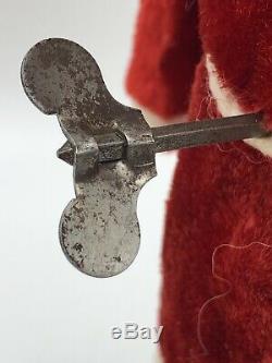 Antique German Santa Claus Mechanical with Key Figure Paper Mache Rabbit Fur Beard
