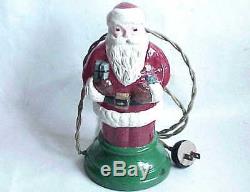 Antique Glass Santa Claus Christmas Lamp