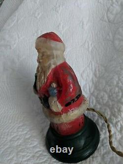 Antique Glass Santa Claus Christmas Lamp