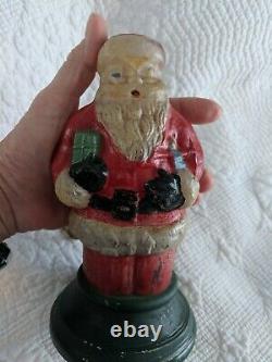 Antique Glass Santa Claus Christmas Lamp