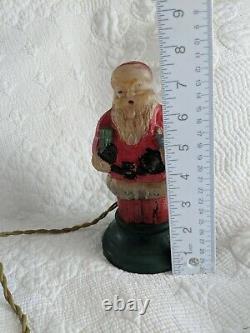 Antique Glass Santa Claus Christmas Lamp