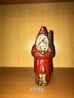 Antique Hubley Cast Iron 5 3/4 Inch Tall SANTA CLAUS withTREE Still Bank REDUCED