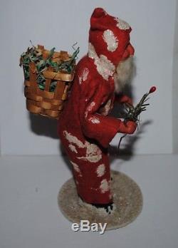 Antique Red JACKET GERMAN SANTA CLAUS candy container christmas 7-1/2