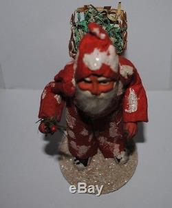 Antique Red JACKET GERMAN SANTA CLAUS candy container christmas 7-1/2