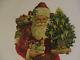 Antique Santa Claus Victorian Christmas Die-cut Embossed Paper Tree Toys Ca. 13