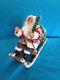 Antique Santa Claus/candy Container -wooden Sled /germany -goose Feather Brunch