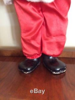 Antique Santa Claus Doll Red Satin Suit, Composition Boots