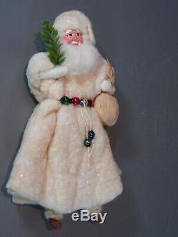 Antique Santa Claus Figure Victorian Cloth Cotton and Composition doll 1800s 7