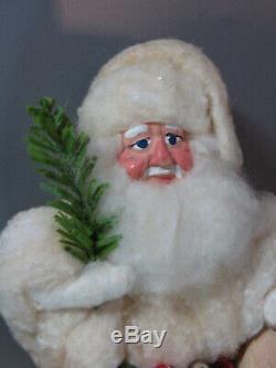 Antique Santa Claus Figure Victorian Cloth Cotton and Composition doll 1800s 7
