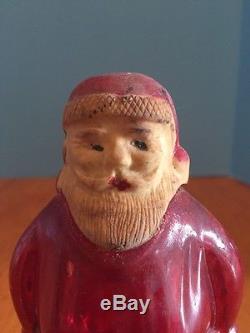 Antique Santa Claus Glass Bottle Candy Shoppe Syrup Jar J. H. Millstein Withtag