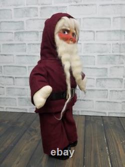 Antique Santa Claus Stuffed Canvas FACE Doll 18 TALL Figurine Christmas VINTAGE Antique Santa Claus Stuffed Canvas FACE Doll 18 TALL Figurine Christmas VINTAGE