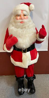 Antique Shopping Mall Store Display Stuffed Santa Claus Figure 39 Tall Rare