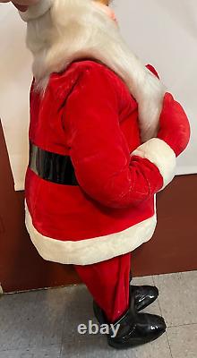 Antique Shopping Mall Store Display Stuffed Santa Claus Figure 39 Tall Rare