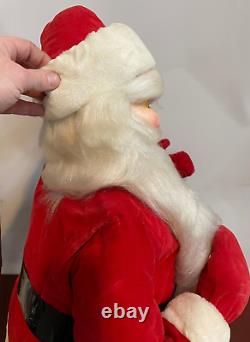 Antique Shopping Mall Store Display Stuffed Santa Claus Figure 39 Tall Rare